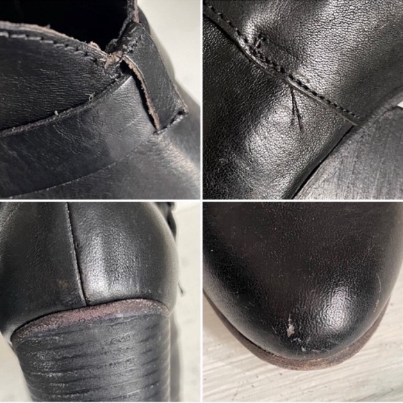 Rag & Bone Harrow Harness Strap Leather Heel Ankle Bootie Continuous Black 38.5 - Picture 13 of 14
